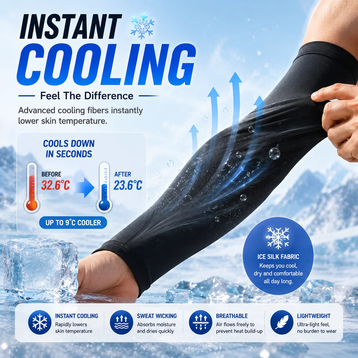 Stretch fit black arm sleeves