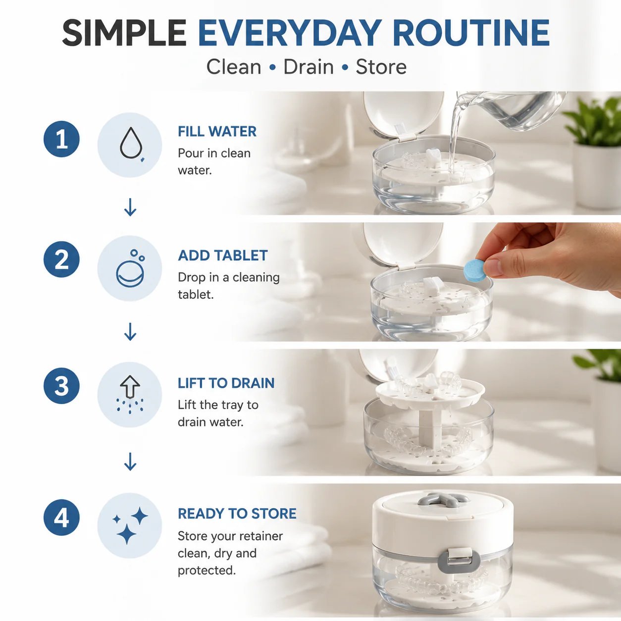 retainer cleaning routine steps