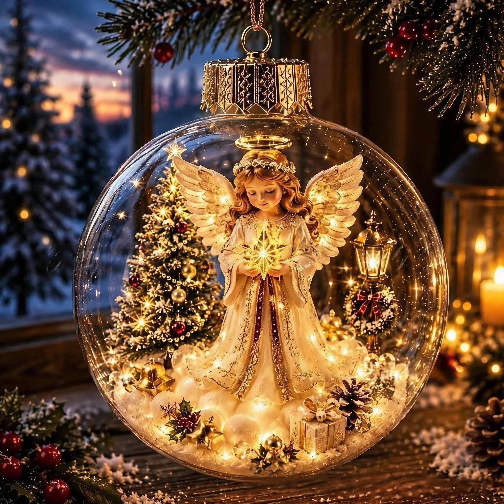 Angel Christmas diorama ornament