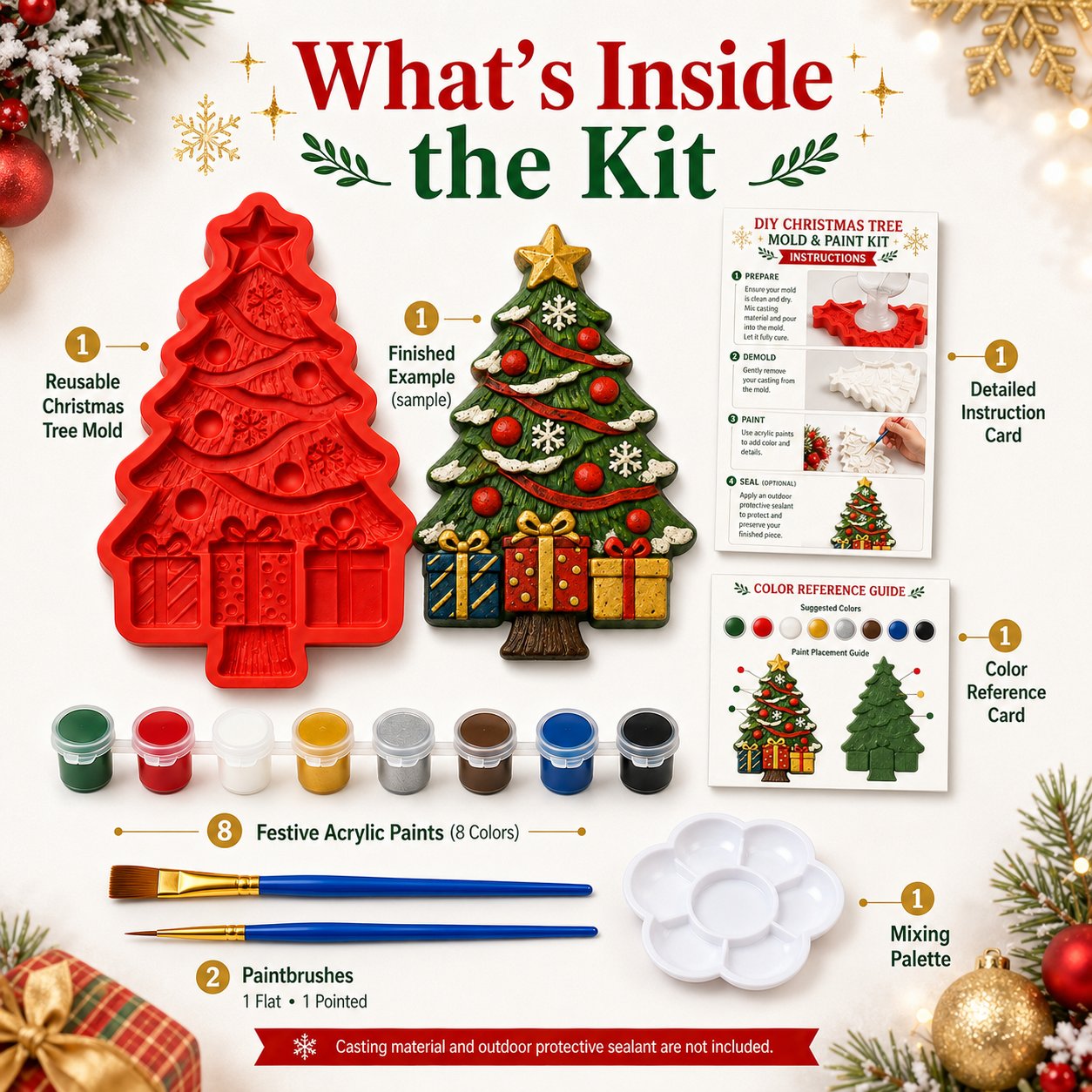 Christmas tree mold casting and painting craft process