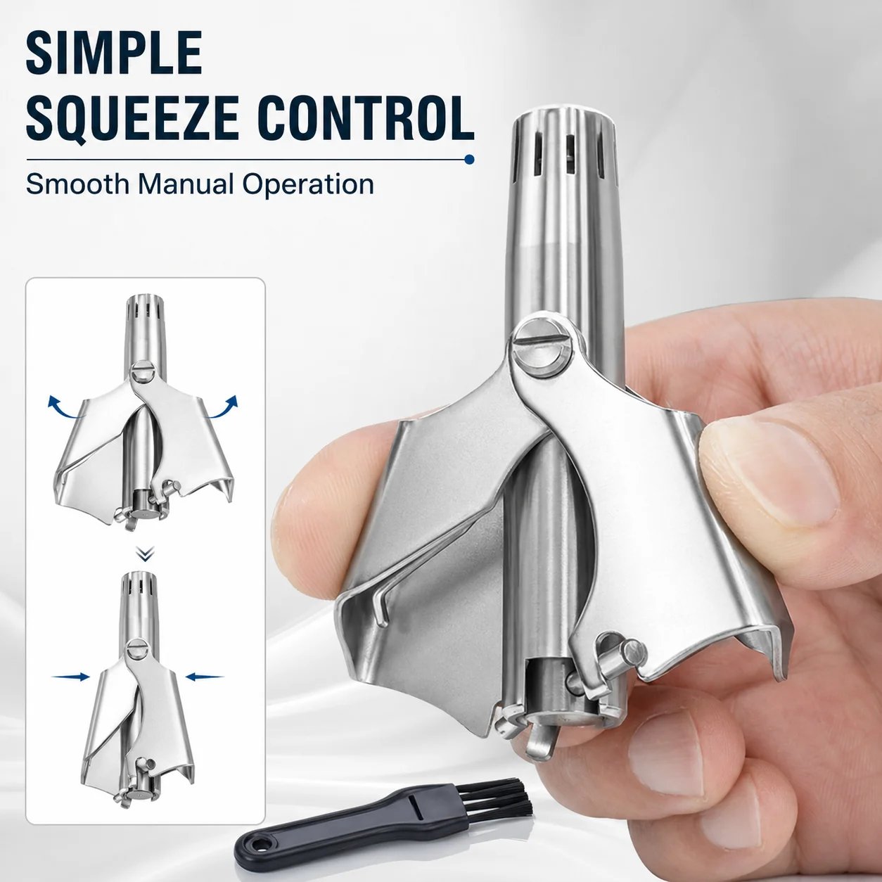 Simple squeeze control manual nose hair trimmer Simple squeeze control manual nose hair trimmer