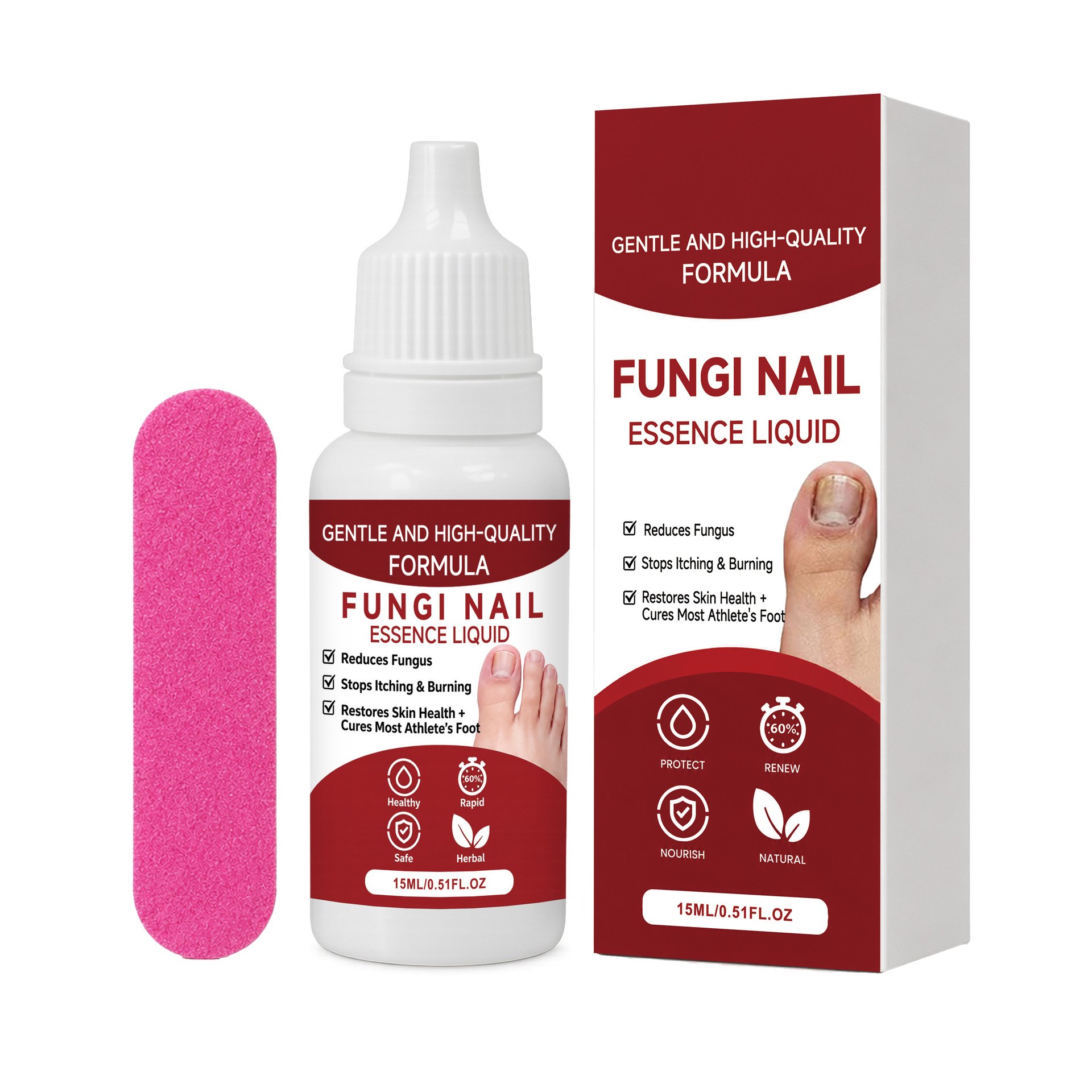 Nail Care Essence Liquid With Nail File Accessory Portable Dropper Refreshing Quick‑Drying Nail Treatment