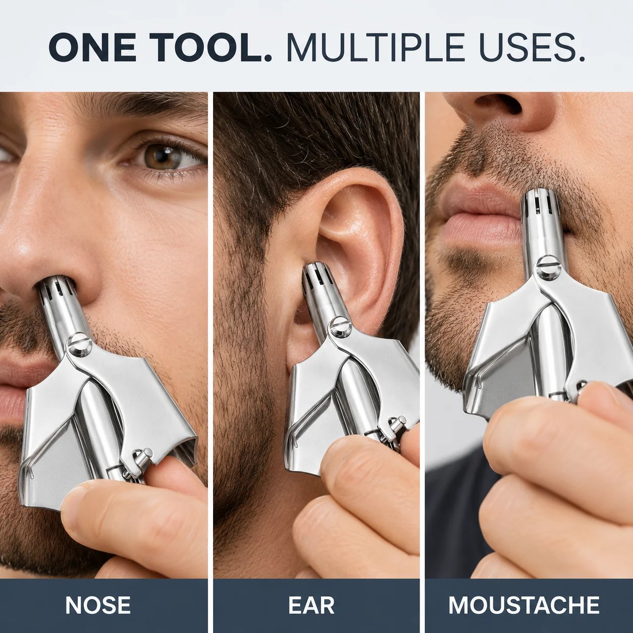 Manual trimmer for nose ear and moustache grooming Manual trimmer for nose ear and moustache grooming