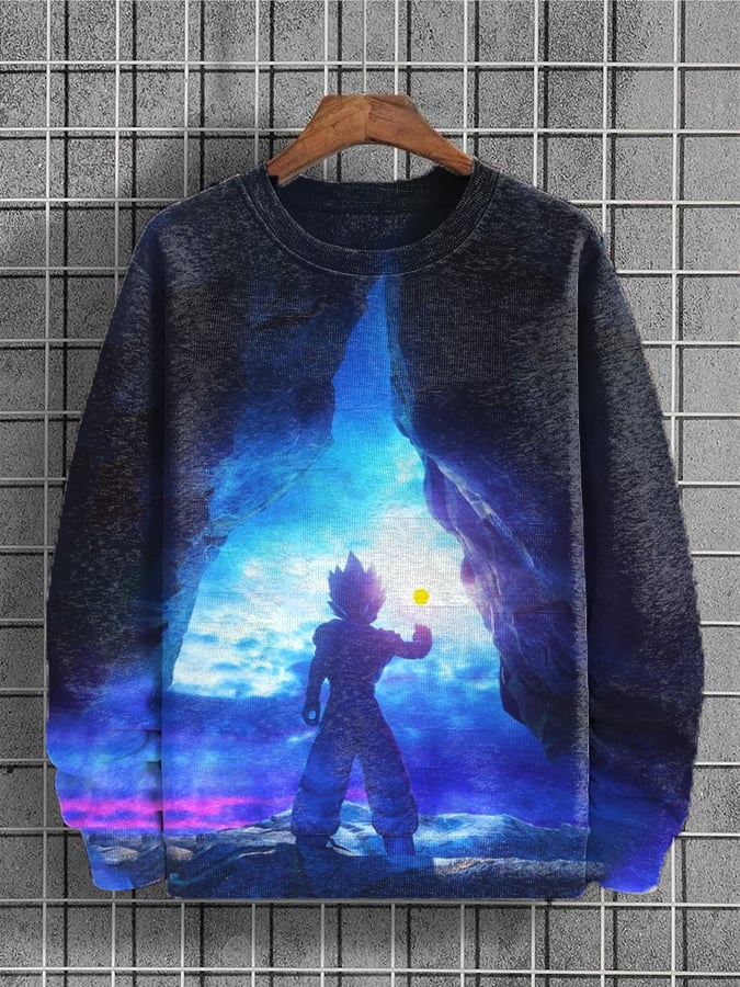 Fashionable Japanese Print Crew Neck Sweatshirt