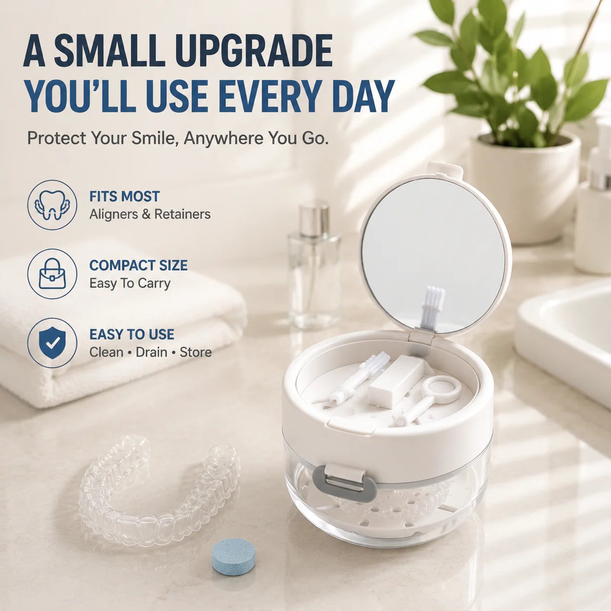 portable retainer case for home school office travel