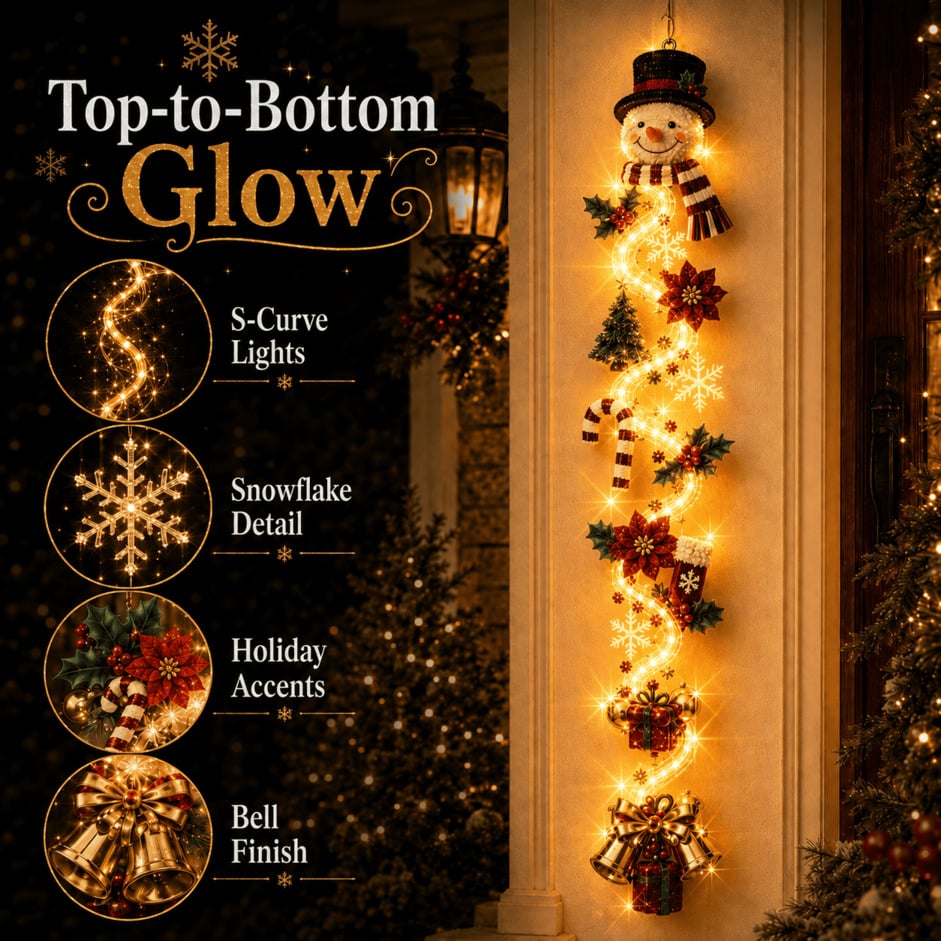 Vertical cascading Christmas light decoration