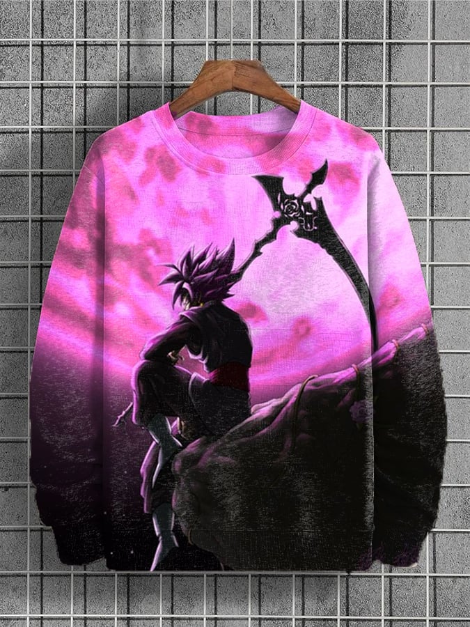 Fashionable Japanese Print Crew Neck Sweatshirt
