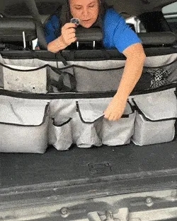 Three-step installation demonstration for car trunk organizer