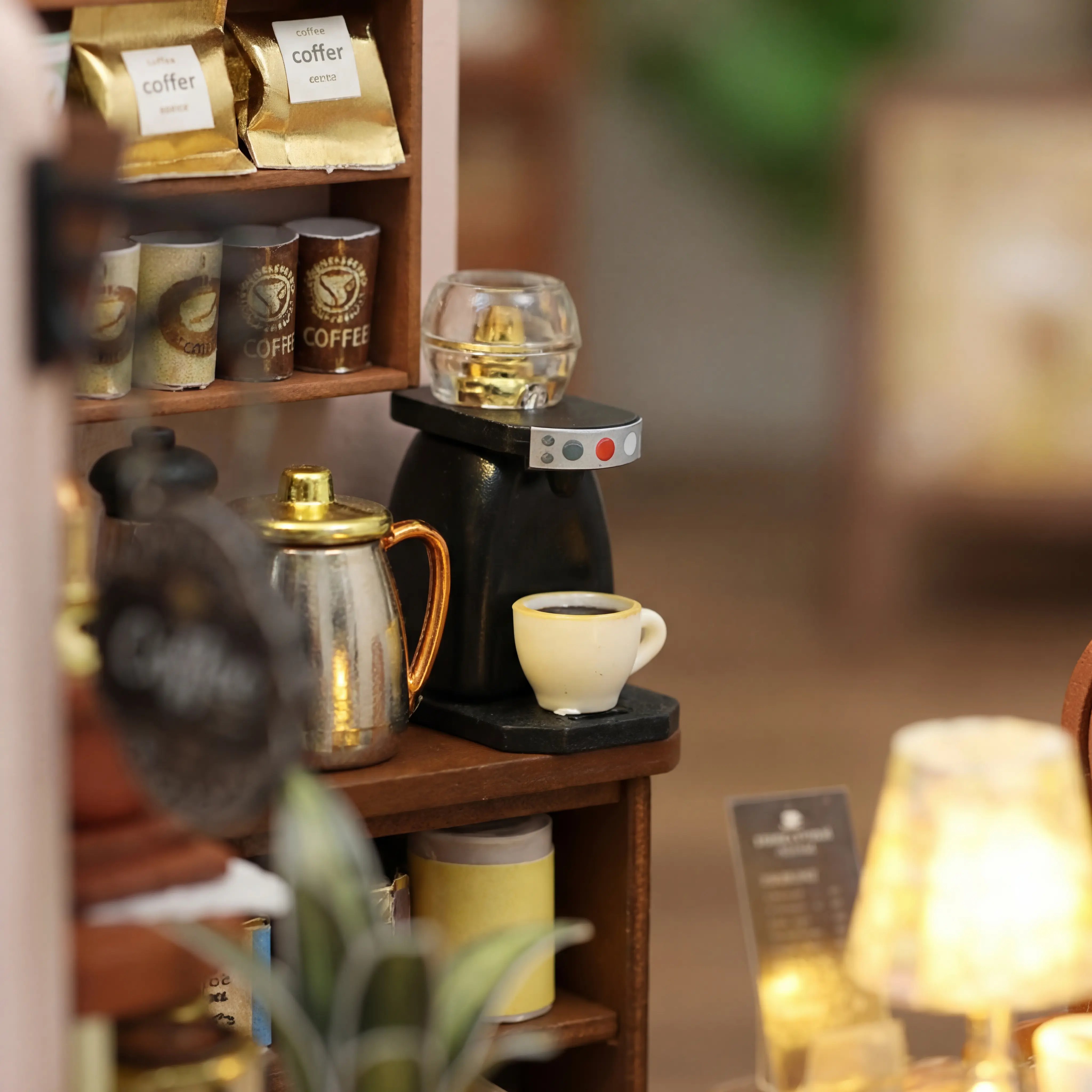 The Daily Grind miniature craft kit detailed coffee shop scene