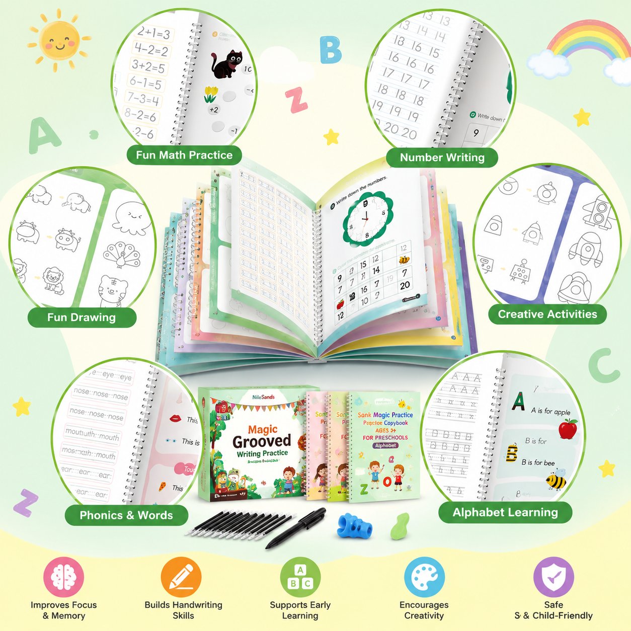 MagicBook Kids Practice Copybook Set