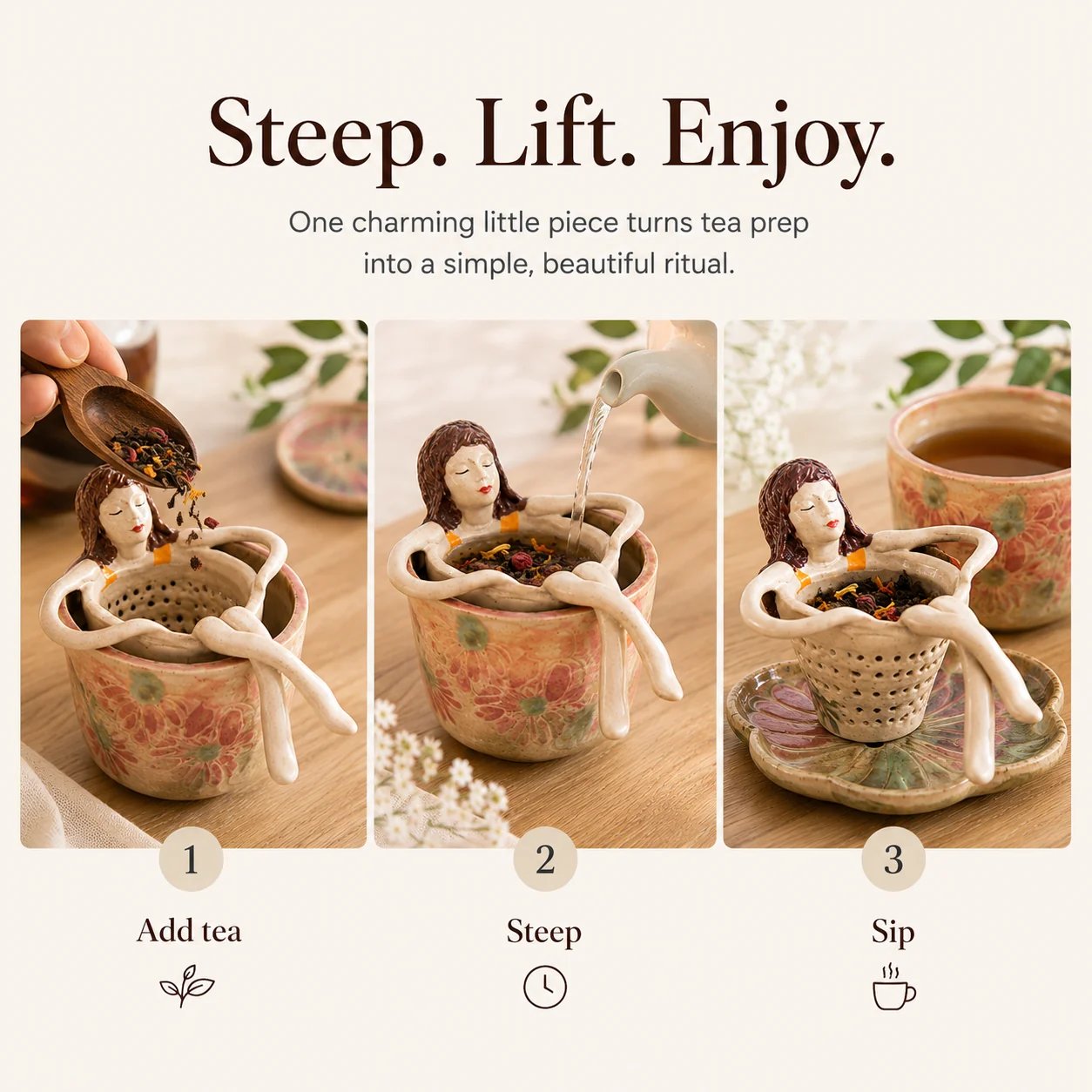 Loose Leaf Tea Ceramic Strainer