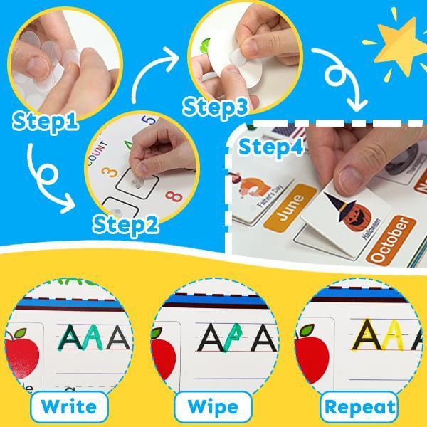 Mallify Montessori Busy Book 30 Activities for Kids, Interactive Learning Activities, Bilingual Toddler Markers, Travel-Friendly Busy Board, Ideal Gift for Preschool Kids, Teaching & Painting Supplies, #Summervibes, #SummerFinds
