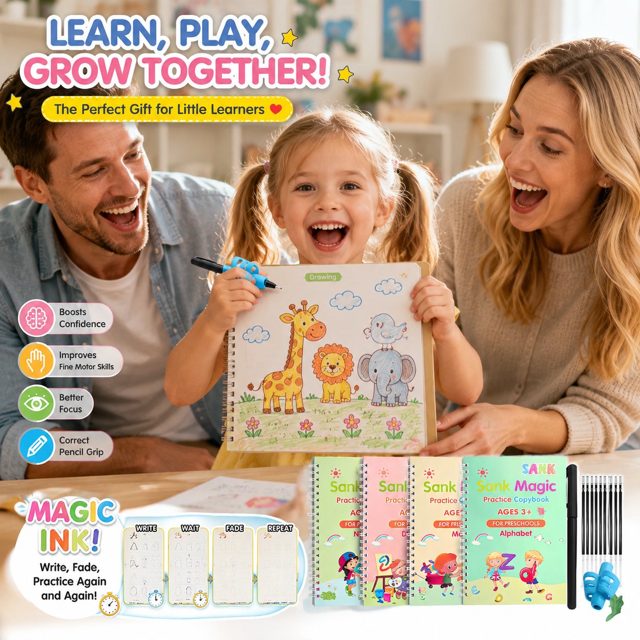 MagicBook Kids Practice Copybook Set