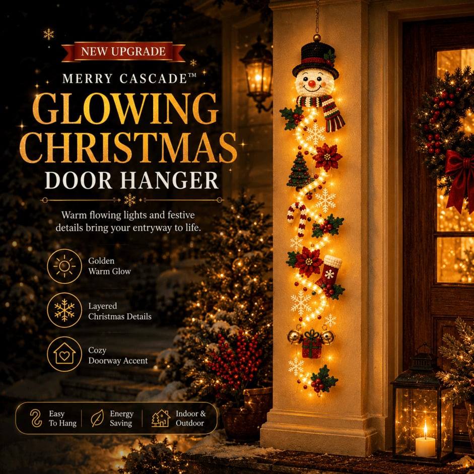 Glowing Christmas door hanging decoration