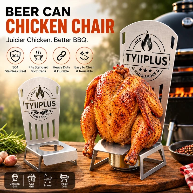 Beer Can Chicken Chair on Grill