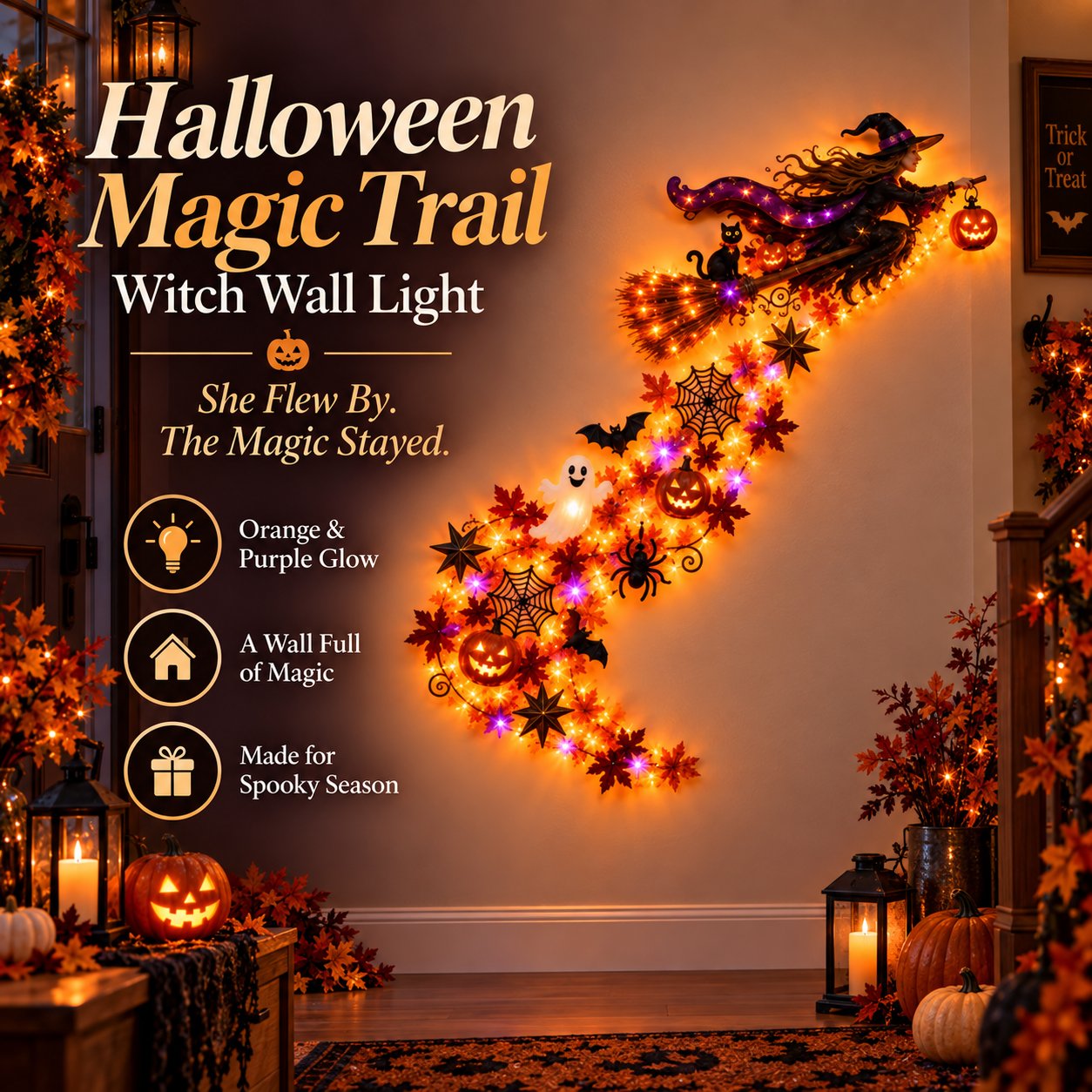 Halloween Magic Trail wall display and flowing composition