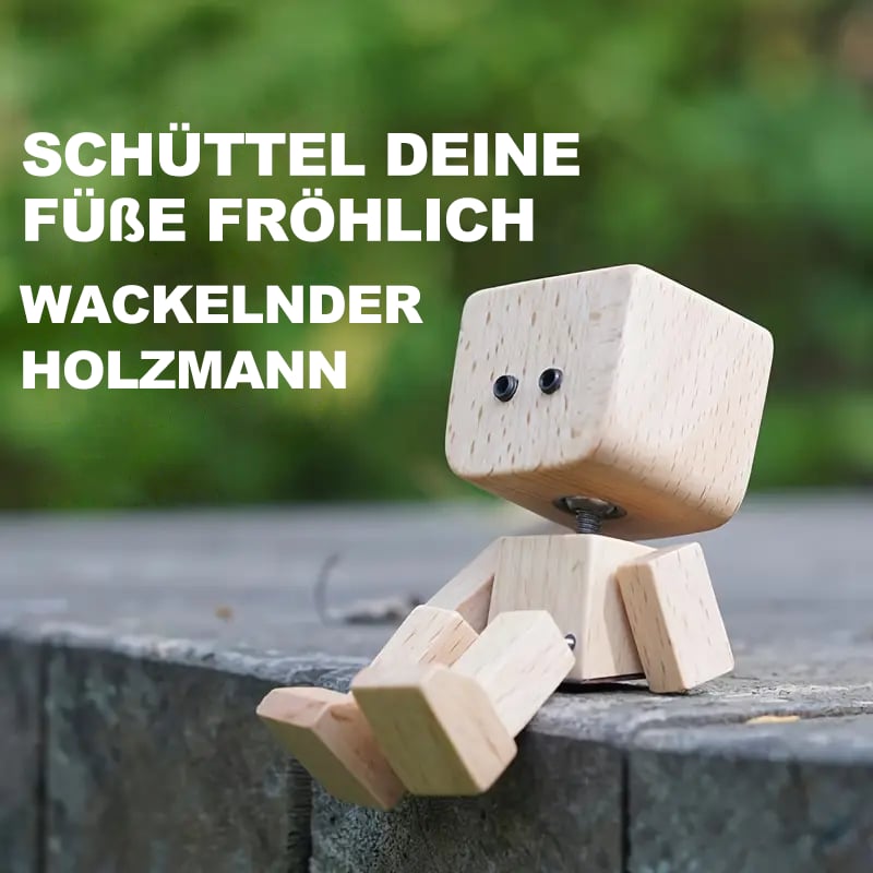 Handmade wooden wobble figure with magnetic expressions