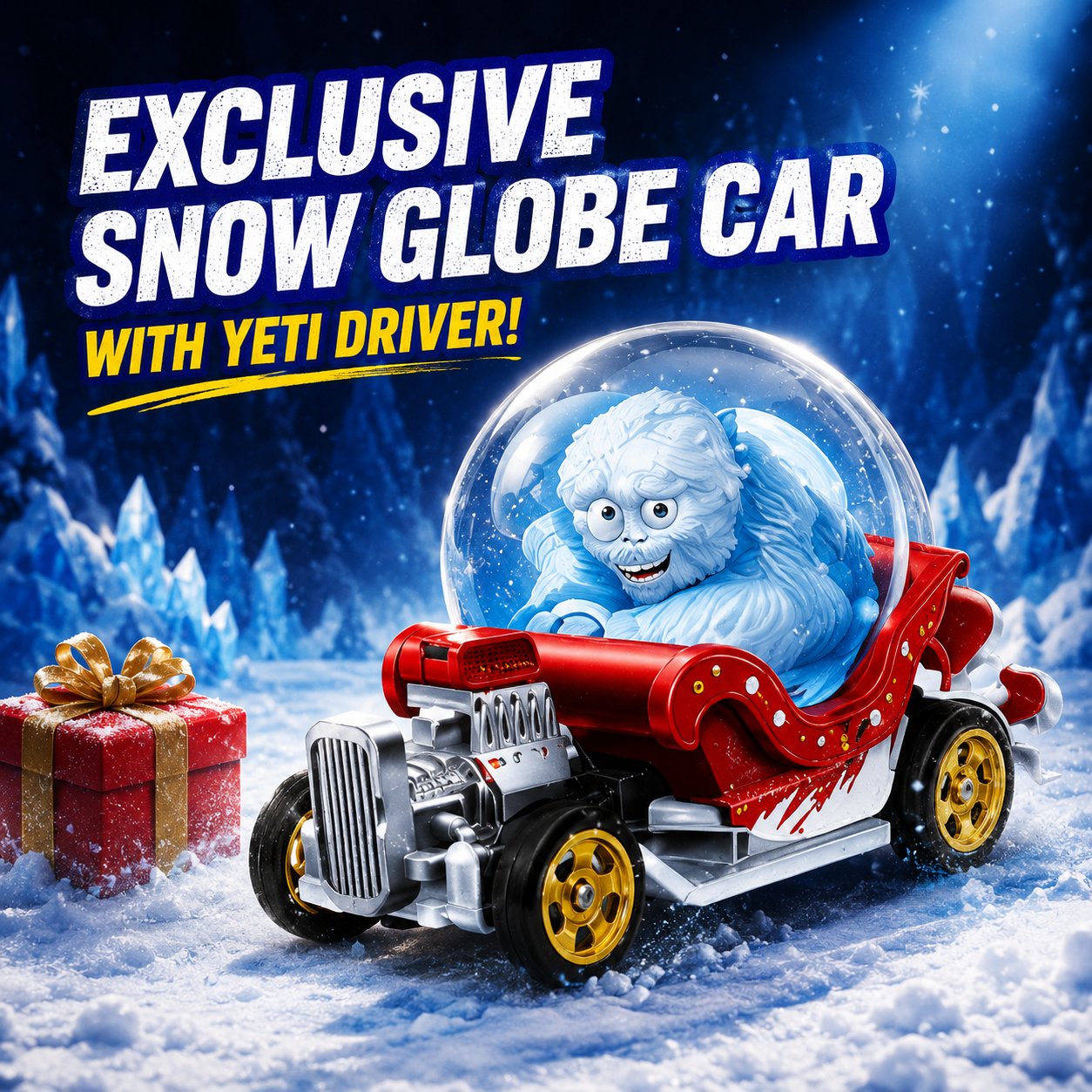Holiday die-cast racing vehicles and accessories