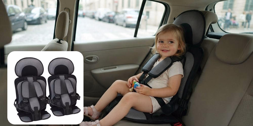 Portable foldable child car seat cushion