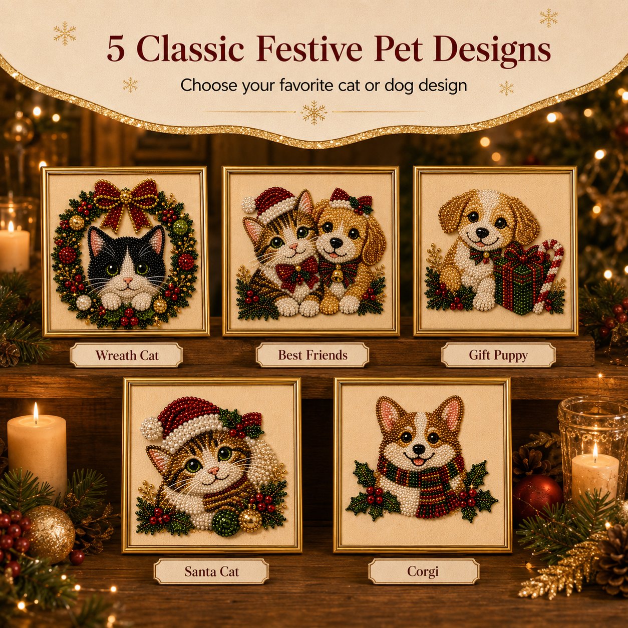 Holiday pearl art kit presented as a gift