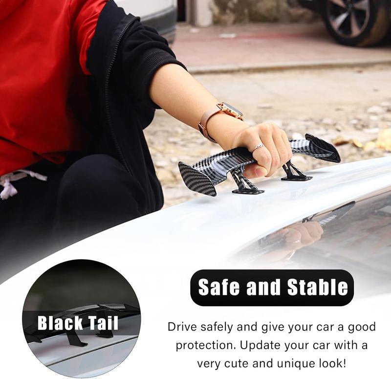 Product Introduction of AugE Car Mini Spoiler Wing, 9.8 Inch Carbon Fiber Car Rear Tail Wing Without Perforation, Universal Auto Mini Tiny Trunk Spoiler, Vehicle Exterior Accessories for Men Women (Carbon Fiber) 14