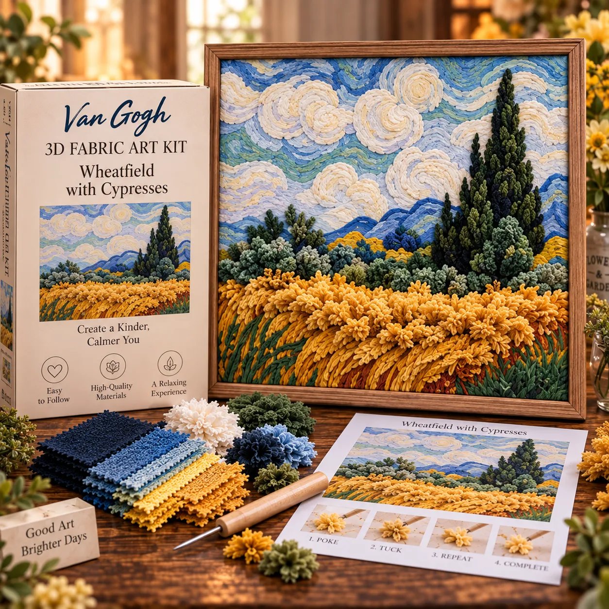 Wheatfield with Cypresses Design