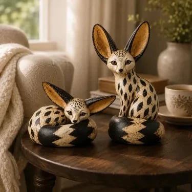Customer photo of Vintage Fennec Fox sculptures