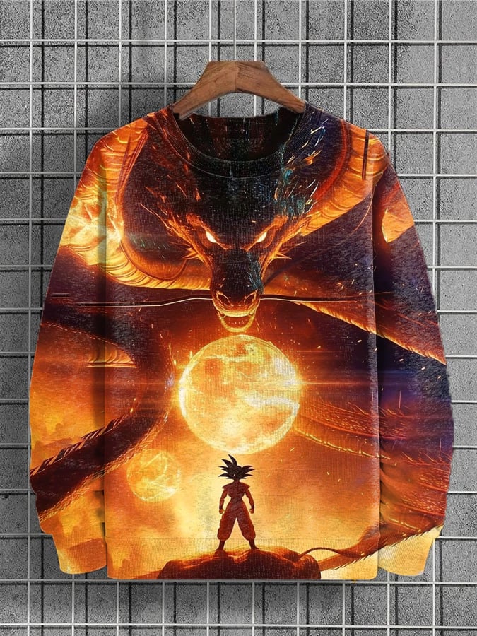 Fashionable Japanese Print Crew Neck Sweatshirt