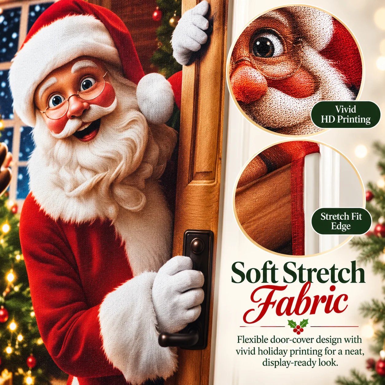 Christmas door cover installation