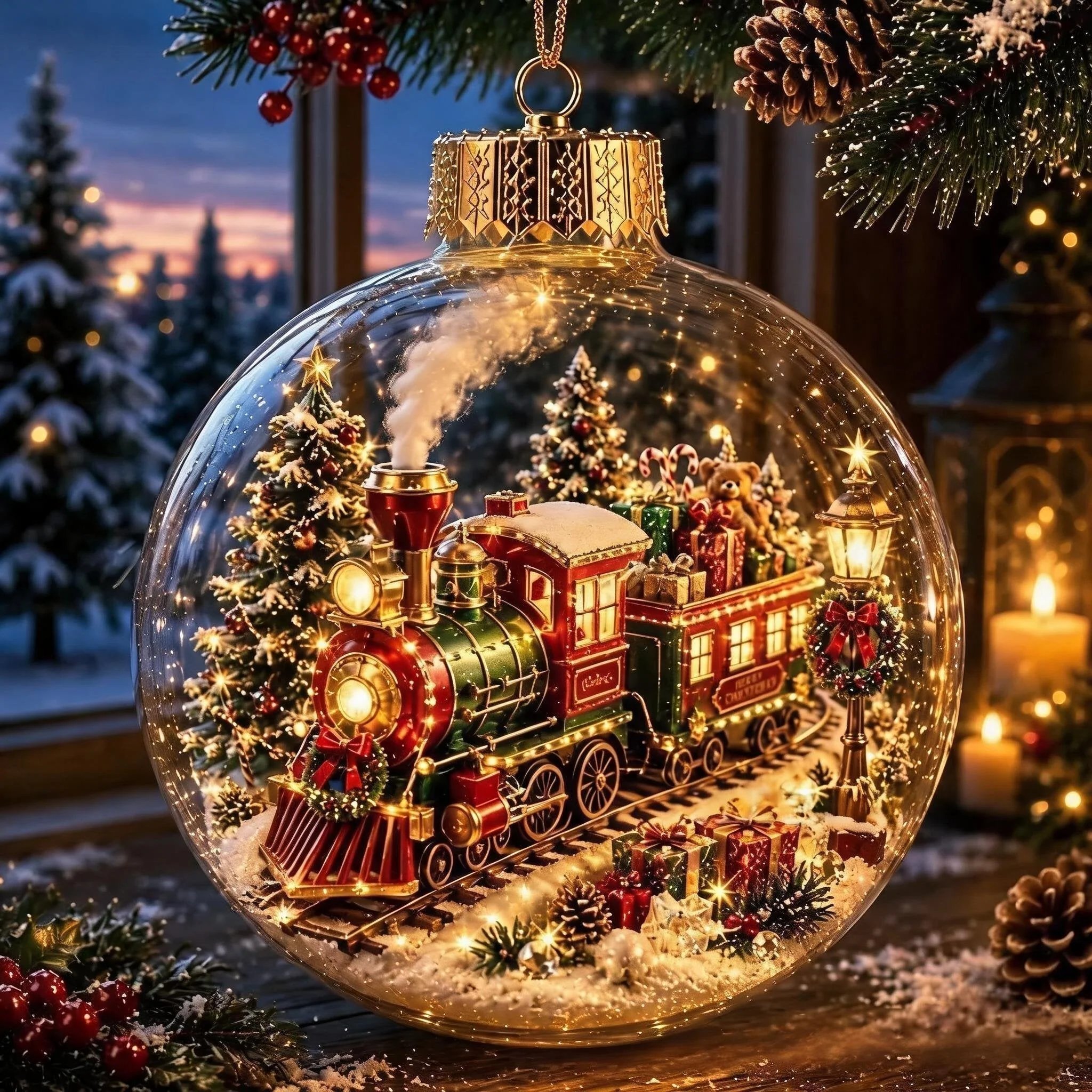 Christmas Express diorama ornament