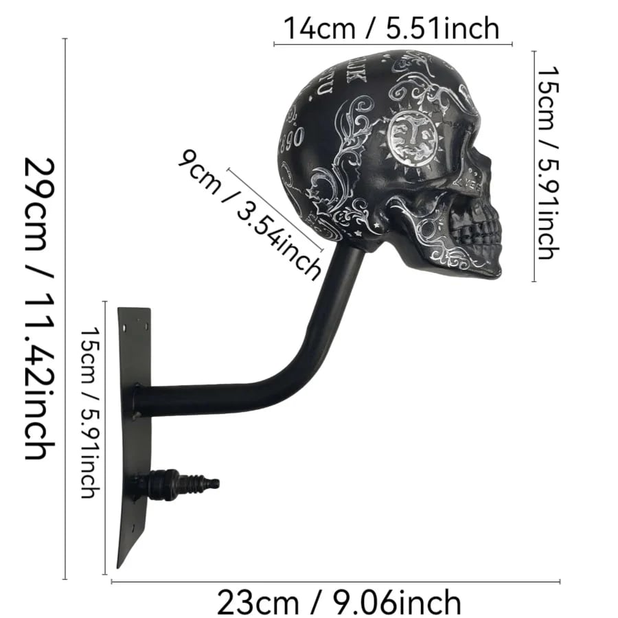 Skull helmet wall mount dimensions