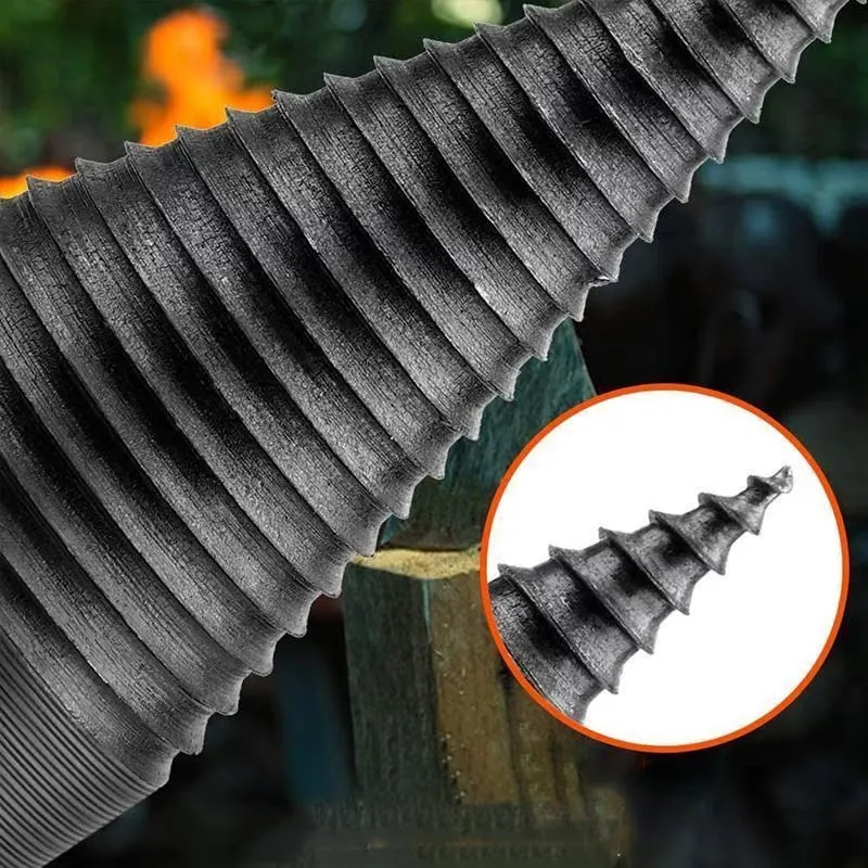 Close-up of the firewood bit spiral thread