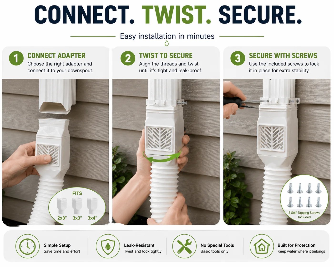 Downspout extension installation steps Downspout extension installation steps