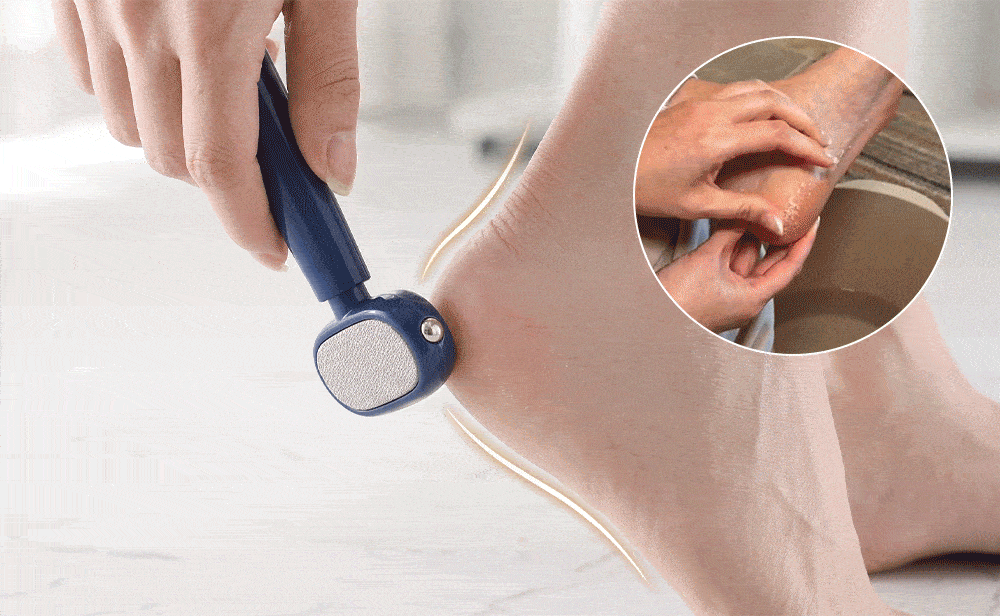 Original seller demonstration of handheld foot filing