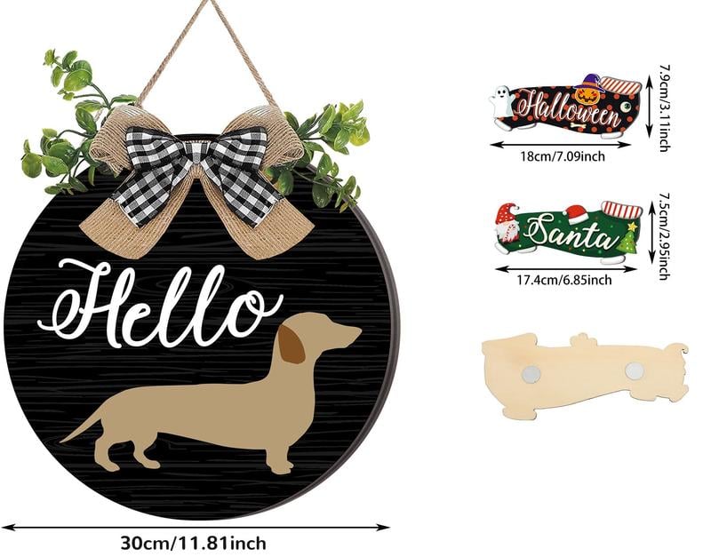 16pcs Interchangeable Dachshund Sign Dog Welcome Sign Wooden Sign with Magnet Detachable Accessories Seasonal Welcome Sign Decorations for Halloween Holiday Seasonal, Birthday Party, Home Wall Office Living Room Garden, Farmhouse Porch Front Door 16pcs Interchangeable Dachshund Sign Dog Welcome Sign Wooden Sign with Magnet Detachable Accessories Seasonal Welcome Sign Decorations for Halloween Holiday Seasonal, Birthday Party, Home Wall Office Living Room Garden, Farmhouse Porch Front Door