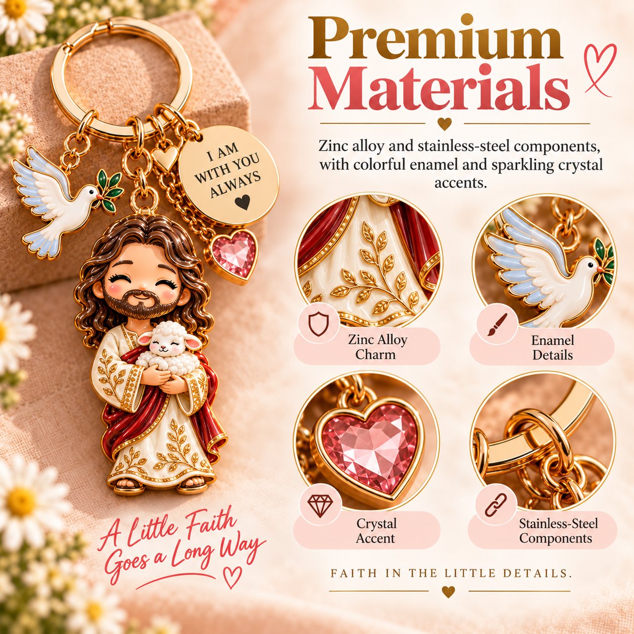 Christian keepsake keychain collection presentation, image 4