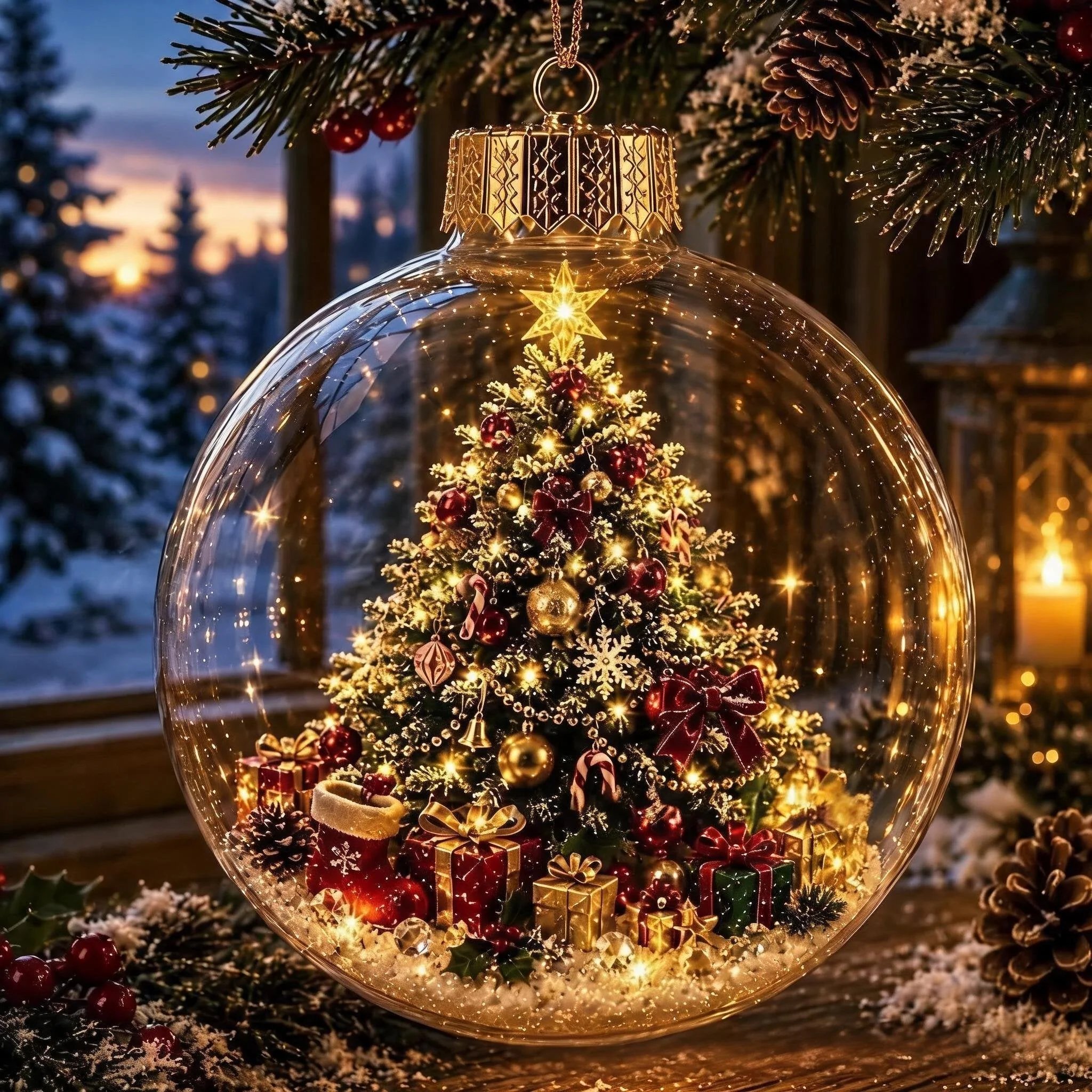 Christmas Tree diorama ornament