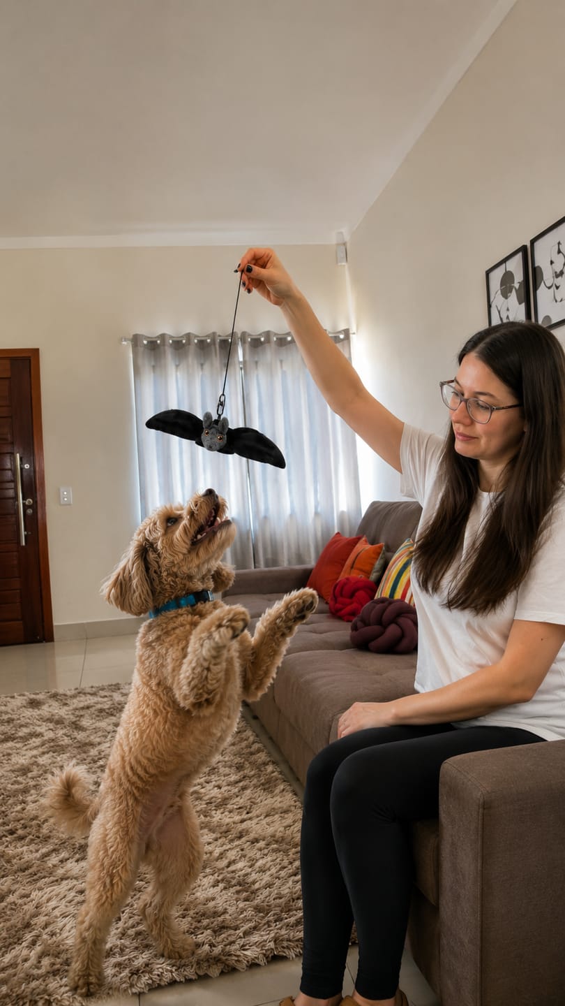 Customer photo review of WildWhisker™ Flying Bat Toy Customer photo review of WildWhisker™ Flying Bat Toy