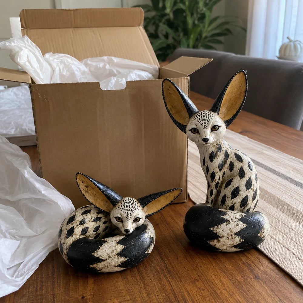 Vintage Fennec Fox sculptures unboxing