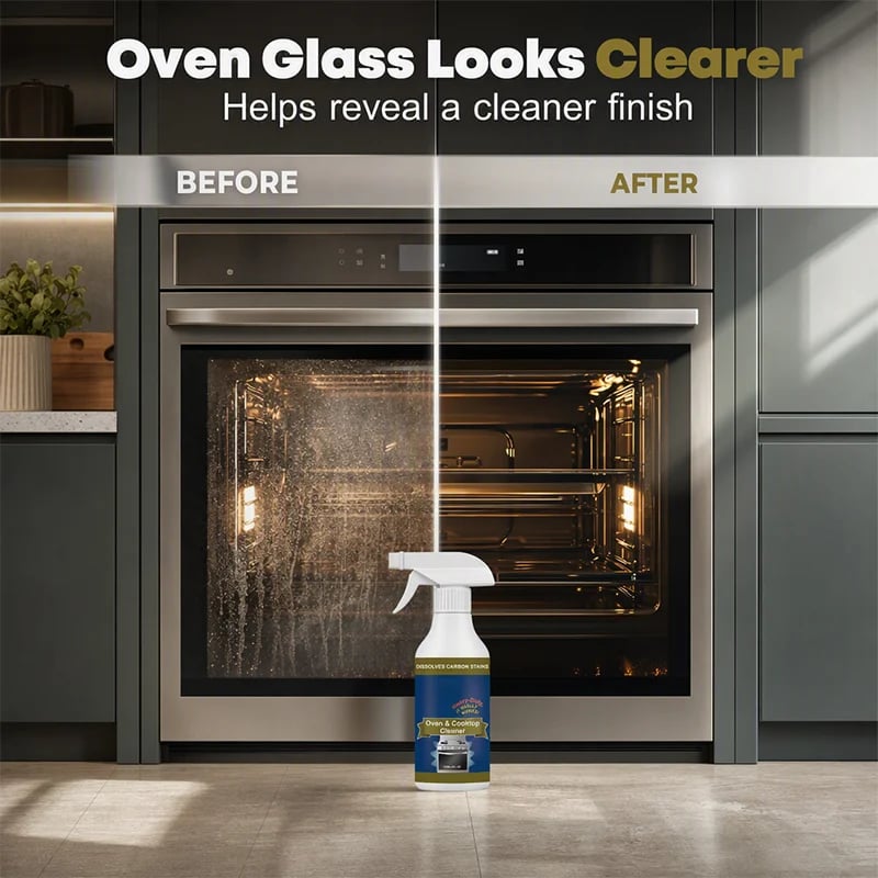 Oven glass cleaning result