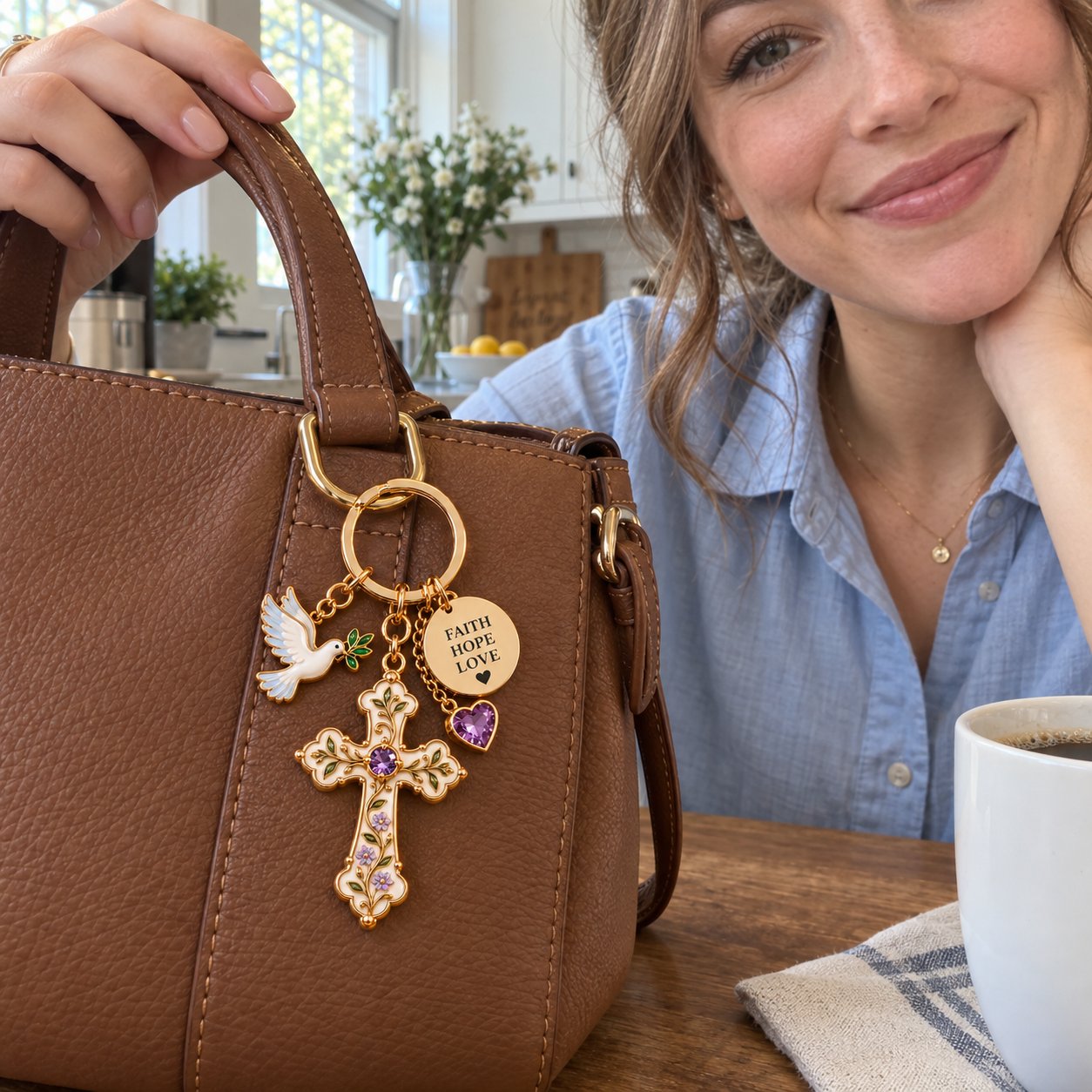 Christian keepsake keychain lifestyle photo, image 2