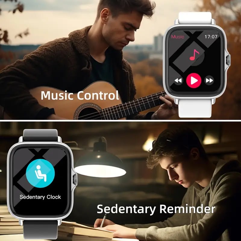 Multifunktionsuhr für Männer und Frauen, 1,83-Zoll-Bildschirm mit kabelloser Anruffunktion, Schrittzähler, Fitness-Smartwatch für iPhone und Android-Handys, Smartbands, Fitness-Uhr für Frauen und Männer, Geschenk für Freunde, Geburtstagsgeschenk, Details 7