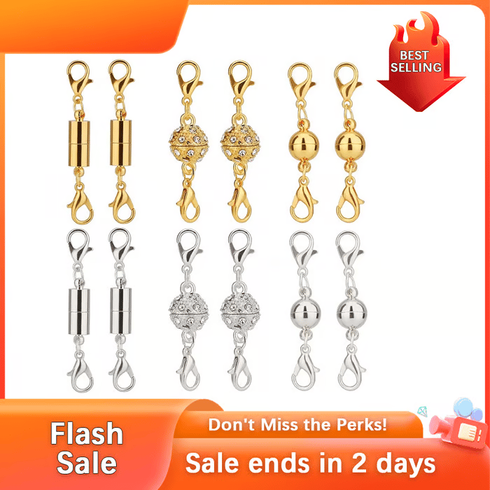 Magnetic Necklace Clasps and Closures - Mix / Buy 1 Set ( 12 PCS ) / Super Fast Delivery