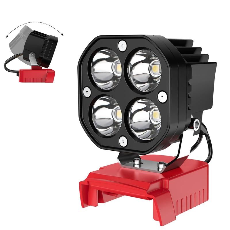 Azocek 18V Cordless LED Work Light – 40W 6000LM Milwaukee Battery Compatible, Adjustable Floodlight for Camping, Construction, Auto Repair & Outdoor Use Azocek 18V Cordless LED Work Light – 40W 6000LM Milwaukee Battery Compatible, Adjustable Floodlight for Camping, Construction, Auto Repair & Outdoor Use